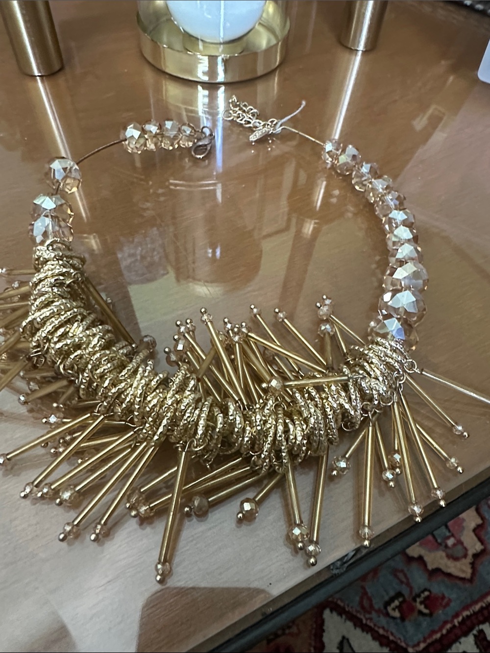 Gold Statement Fringe Necklace - Women Jewelry